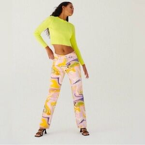 Zara Size "4 US" Psychedelic Print Jeans. "SUPER CLEAN" BNWT